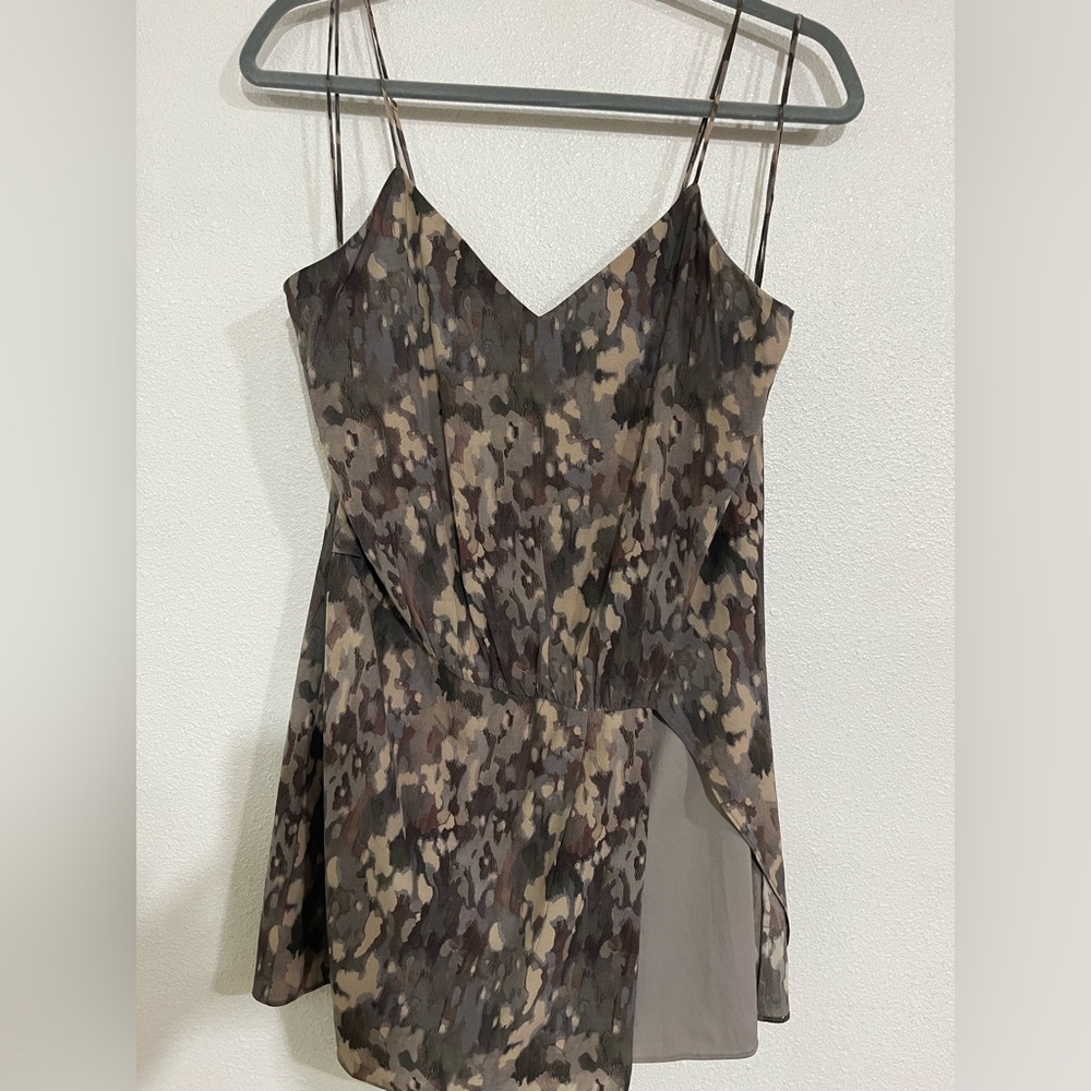 Haute Hippie Chorus abstract Silk stretch romper Sz 6 - Picture 4 of 9